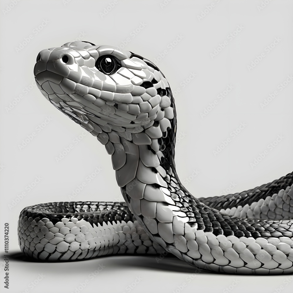 Fototapeta premium a snake painted in chinese style black brush strokes with year 2025,Chinese new year,,Generative Ai 