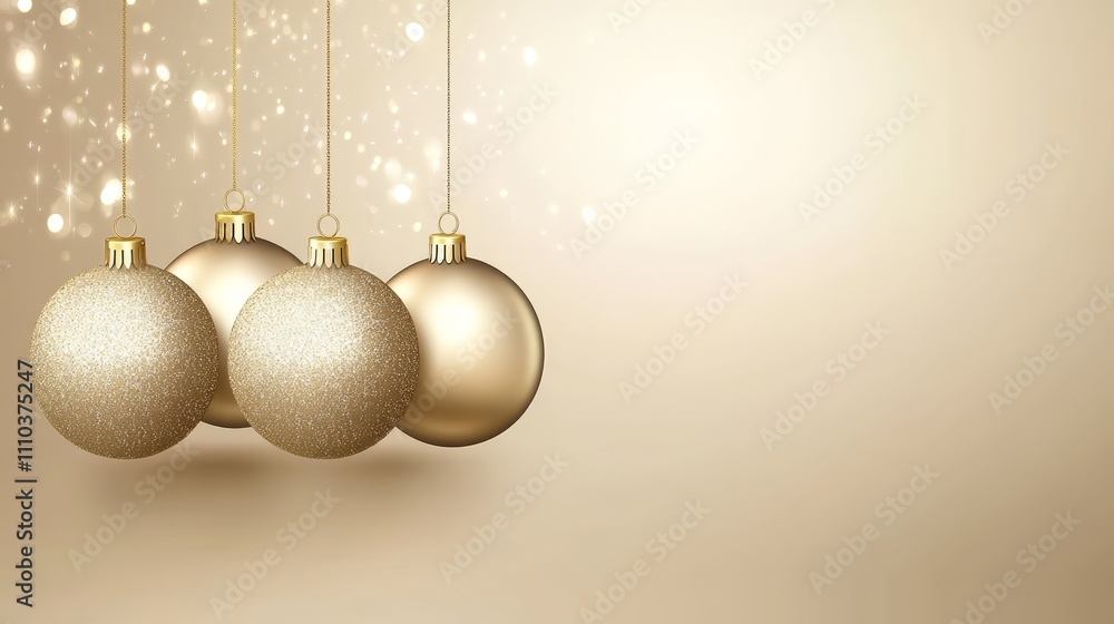 Elegant Gold Christmas Ornaments Festive Background Elegant Gold Christmas Ornaments Festive Background