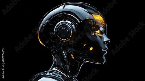 A crypto trading environment where AI bots identify profitable market gaps in real time Stock Photo with side copy space