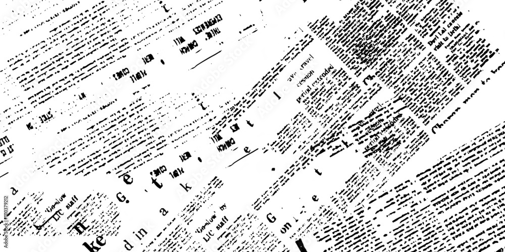 Rough vector background abstract grunge texture old vintage newspaper. Vector white and black newspaper paper grunge pattern old aged texture.	

