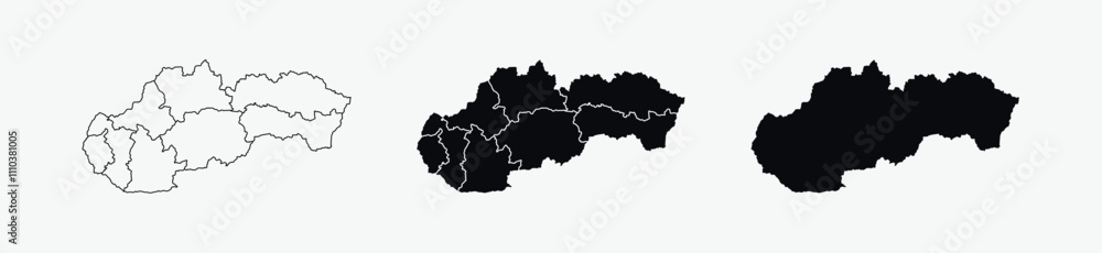 Slovakia Map vector icon. Map of Slovakia various styles. Slovakia Map vector icon. Map of Slovakia various styles.