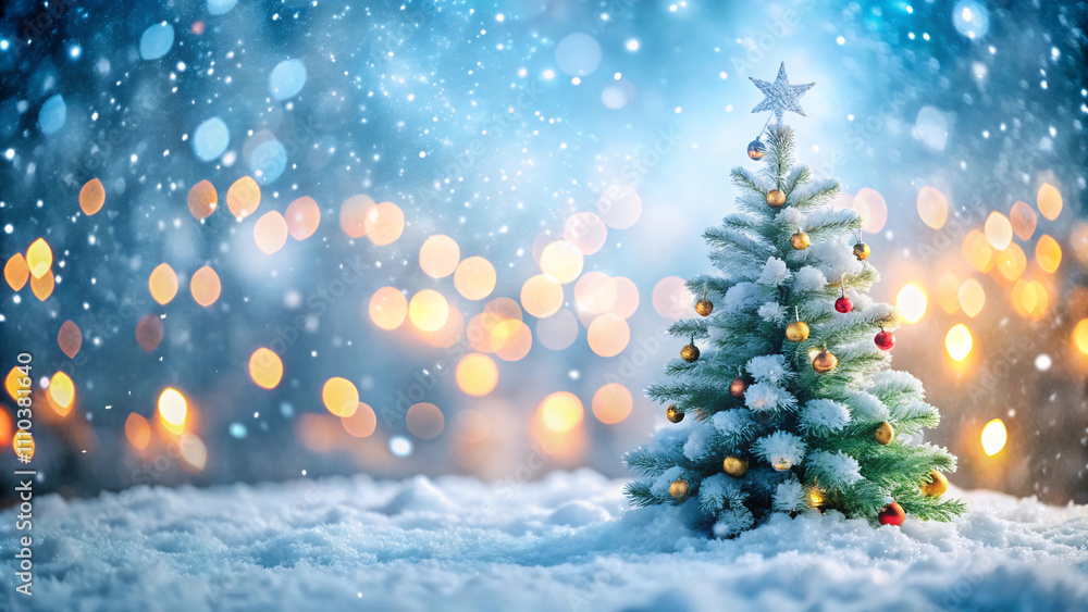 christmas background with christmas tree and snow christmas background with christmas tree and snow