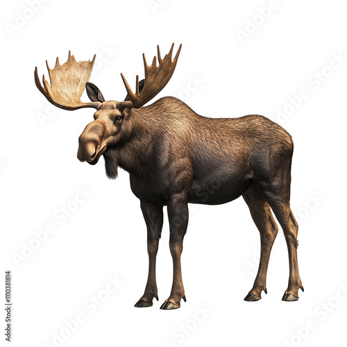 Moose, white isolate background photo