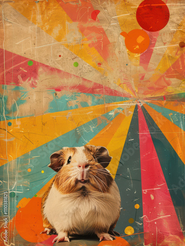 Guinea Pig Retro Vibes - Groovy Poster