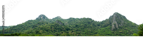 Beautiful Mountain isolated on transparent background with clipping path and alpha channel, high resolution.