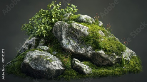 Serene Mossy Stones and New Growth.