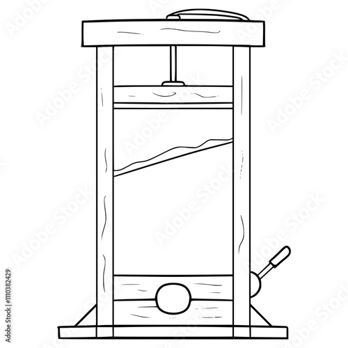 guillotine illustration hand drawn outline vector