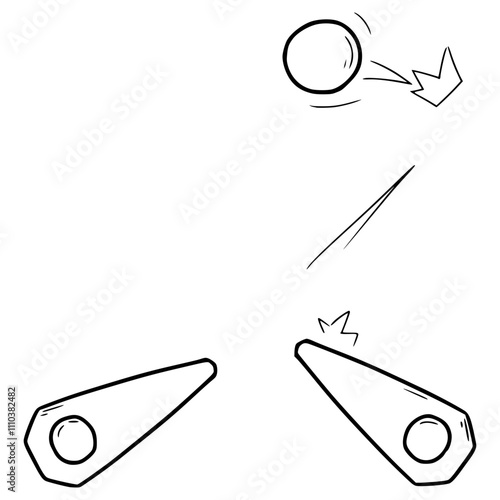 pinball illustration hand drawn outline vector