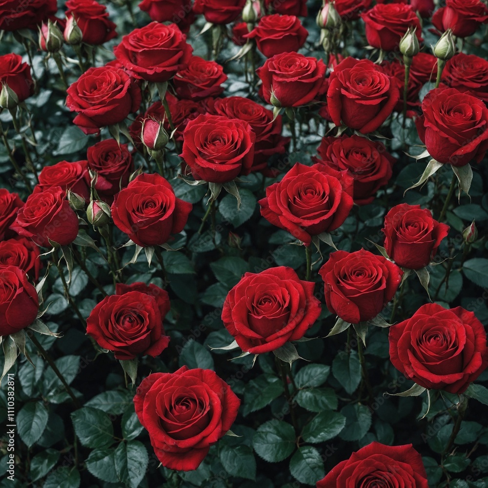 A sea of red roses in a romantic Parisian setting. A sea of red roses in a romantic Parisian setting.