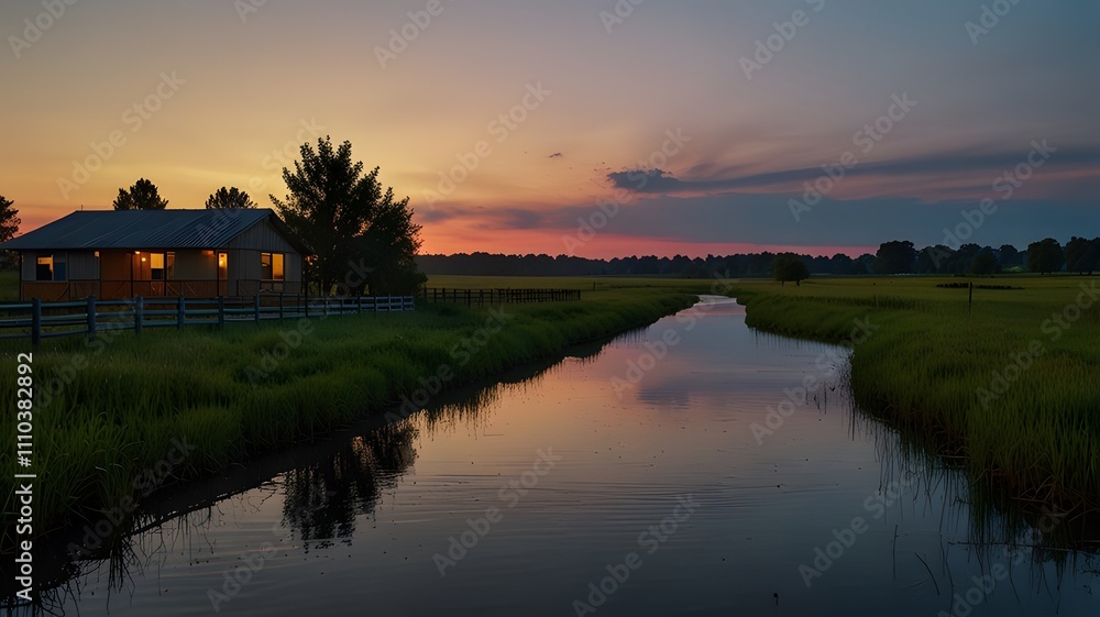 Sunset in the polder, close to Rotterdam Netherlands, Sonnenuntergang an einem See in Niederbayern, Bayern, Deutschland, sunrise over the river, colorful sunset over the river and dramatic sky. Sunset in the polder, close to Rotterdam Netherlands, Sonnenuntergang an einem See in Niederbayern, Bayern, Deutschland, sunrise over the river, colorful sunset over the river and dramatic sky.