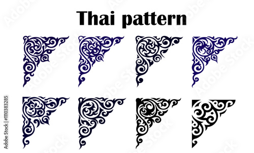 Set Thai pattern elements generate ai