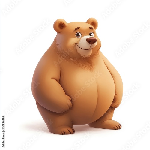 Happy cartoon bear standing.