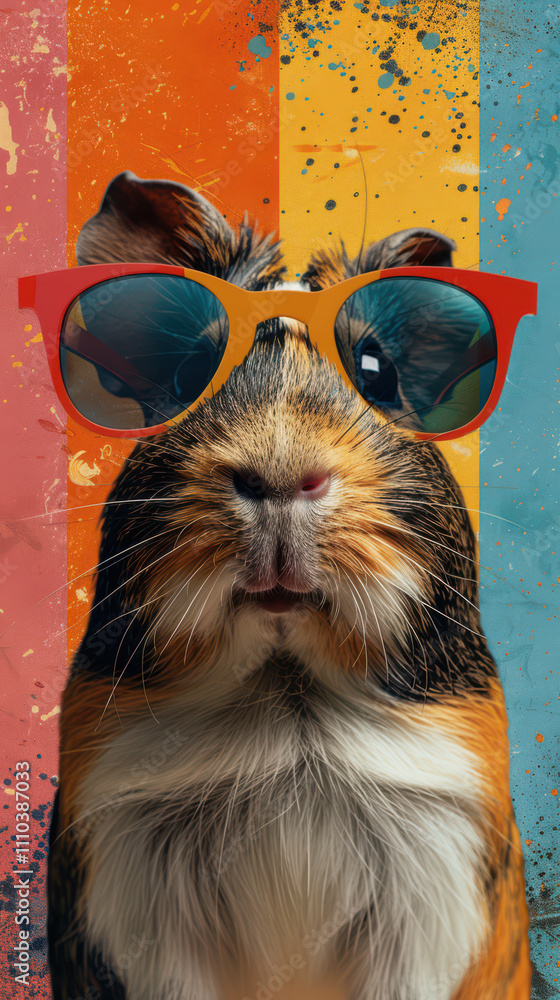 Guinea Pig Retro Vibes - Groovy Poster