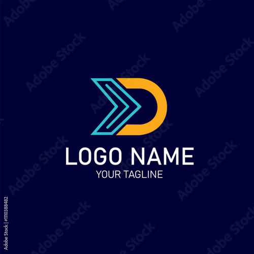 Free Download Graphic design of modern initial lettermarks with an abstract D letter background - GFXLoad