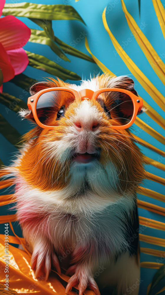 Guinea Pig Retro Vibes - Groovy Poster