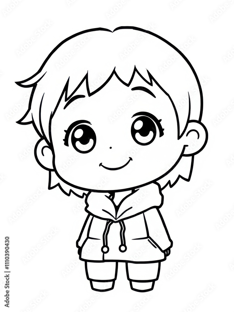 Sweet Chibi Girl with Cheerful Expression Sweet Chibi Girl with Cheerful Expression