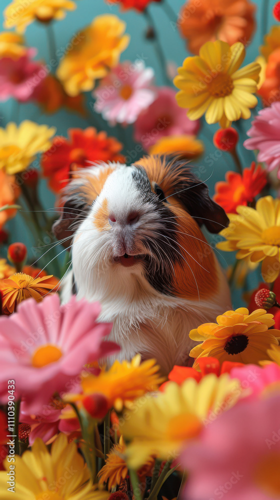 Guinea Pig Retro Vibes - Groovy Poster