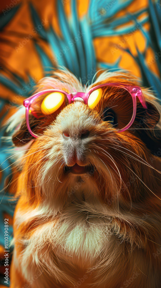 Guinea Pig Retro Vibes - Groovy Poster