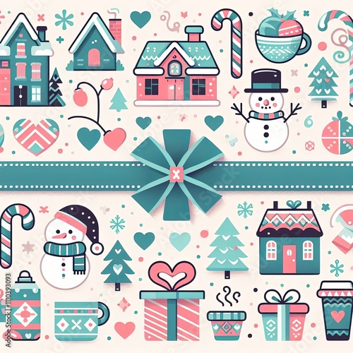 Festive Christmas Design of Wrapping Paper