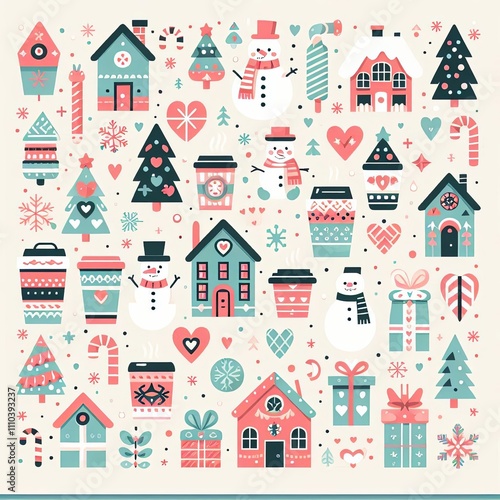 Festive Christmas Design of Wrapping Paper