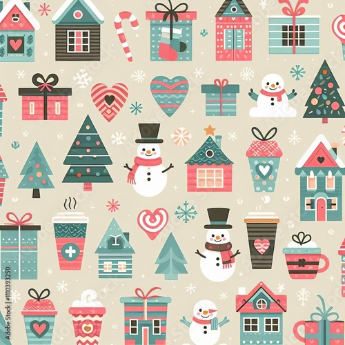 Festive Christmas Design of Wrapping Paper