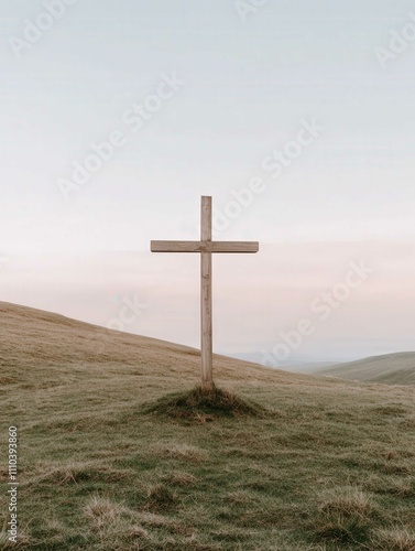 Cross Silhouetted in Golden Sunset