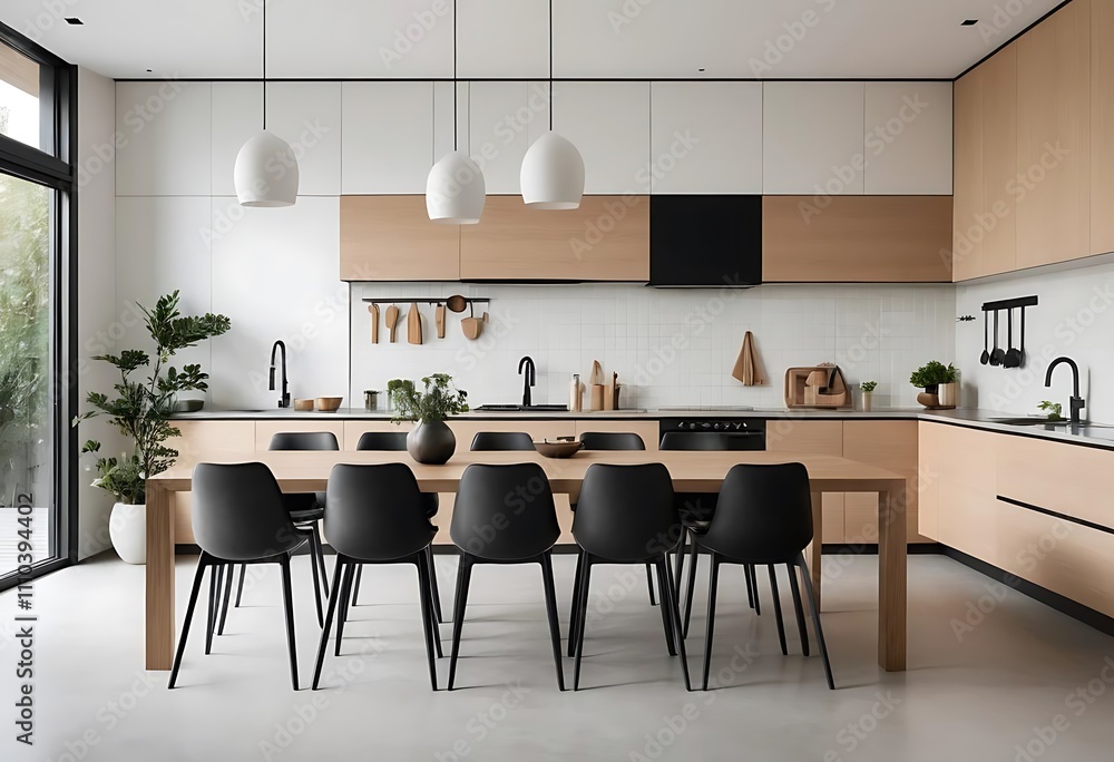 Interior of kitchen in modern house Interior of kitchen in modern house