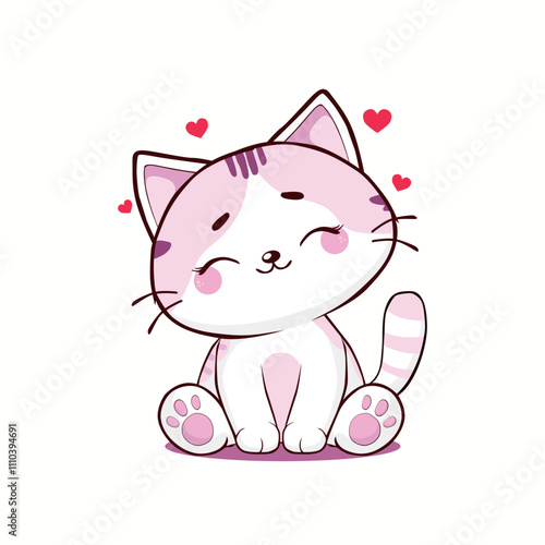 anime cartoon characters cute cats in spring pictures, happy cute, art, animals, kittens, pets, graphics, cats