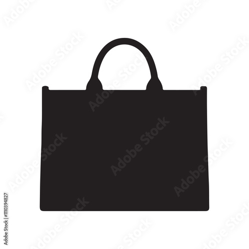 Shopping bag icon. Black Shopping bag icon on white background. Vector illustration