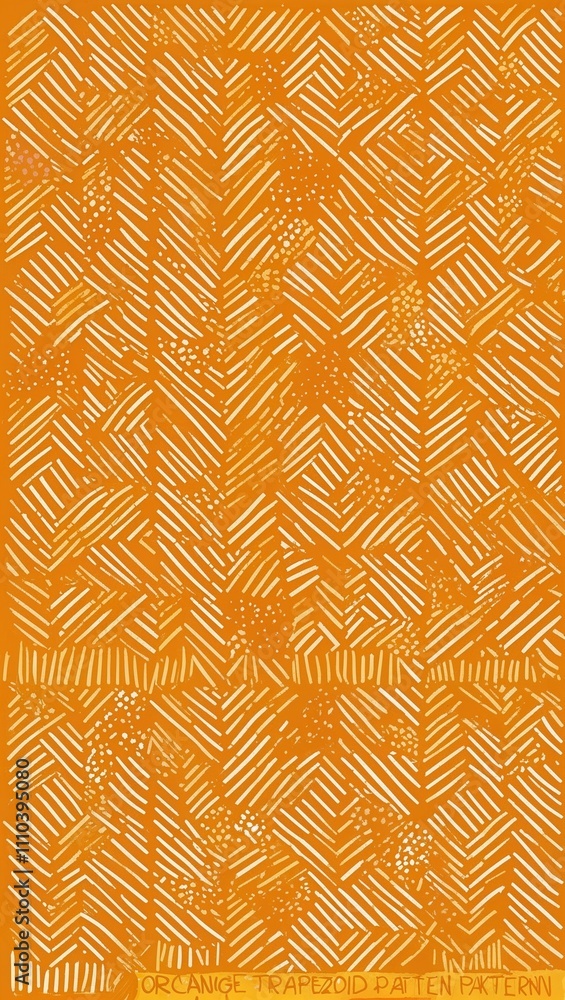 Orange Trapezoid pattern hand drawn design on Red background illustration Orange Trapezoid pattern hand drawn design on Red background illustration