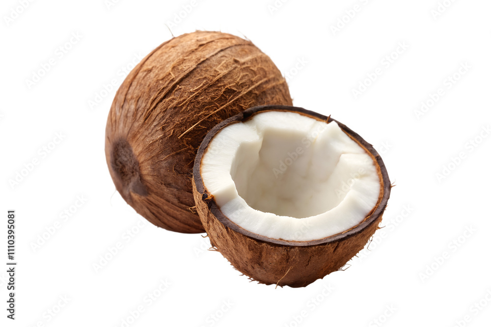 coconut cutout isolated on transparent background coconut cutout isolated on transparent background