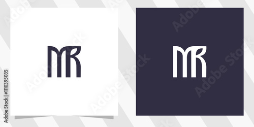 letter mr rm logo design vector