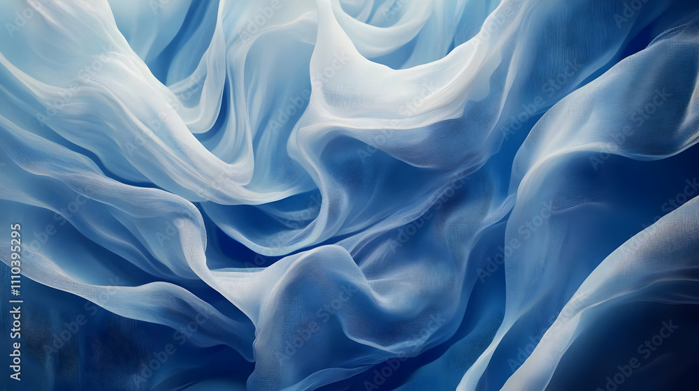 Abstract Blue Fabric Waves Background Illustration Abstract Blue Fabric Waves Background Illustration