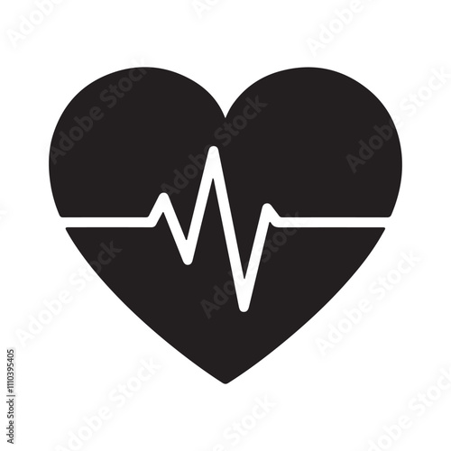 A heart with a pulse line icon