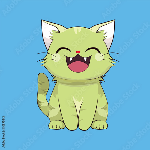 anime cartoon characters cute cats in spring pictures, happy cute, art, animals, kittens, pets, graphics, cats