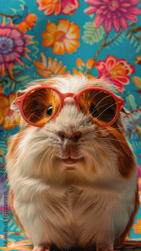 Guinea Pig Retro Vibes - Groovy Poster