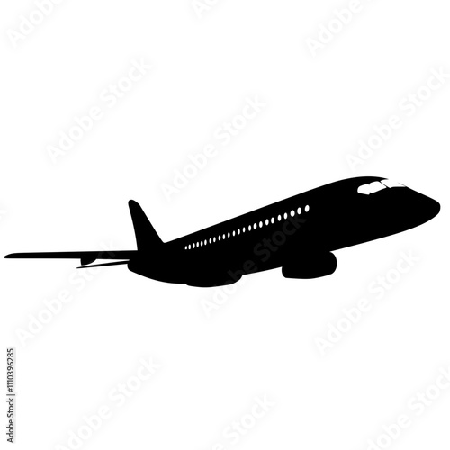 silhouette airplane in the sky , commercial airline  silhouettte