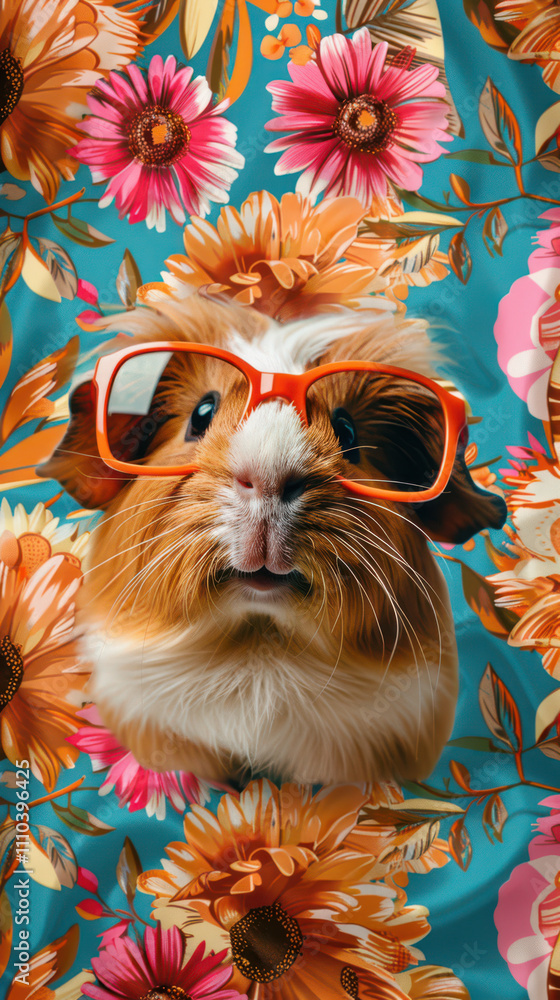 Guinea Pig Retro Vibes - Groovy Poster