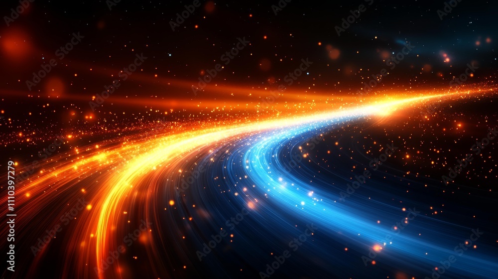 Fototapeta premium Light Streaks on Dark Background for New Year Event. Generative AI