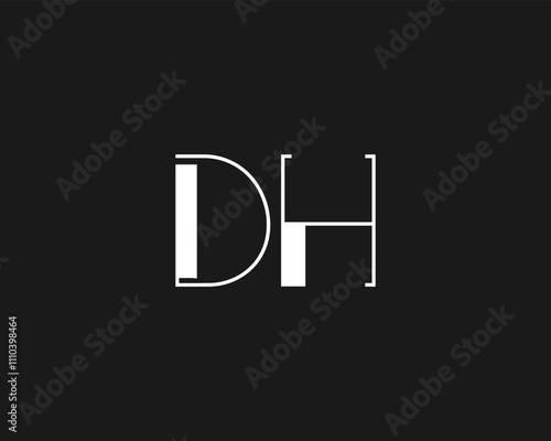 Creative letter DH logo design for company