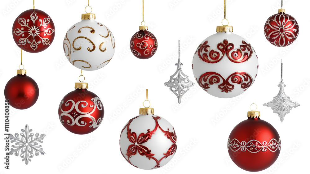 Weihnachtskugeln isoliert auf weißem Hintergrund Weihnachtskugeln isoliert auf weißem Hintergrund