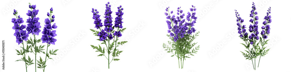 Obraz premium Elegant and Vibrant Monkshood Blossoms in Deep Purple Hues A Stunning Floral Display of This Ornamental and Poisonous Alpine Plant