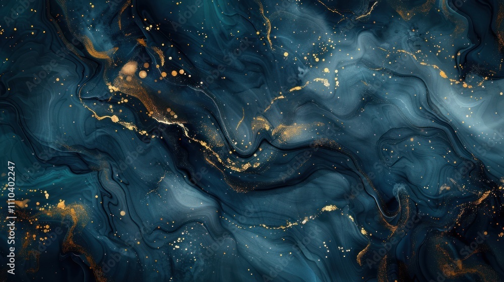 Dark blue and gold abstract Artistic Digital Wallpaper background, AI generated image Dark blue and gold abstract Artistic Digital Wallpaper background, AI generated image