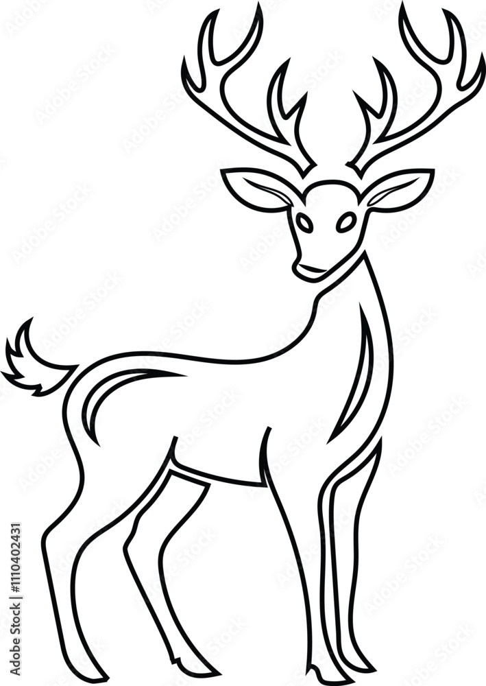 Fototapeta premium deer silhouette illustration