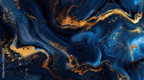 Wallpaper Mural Dark blue and gold abstract Artistic Digital Wallpaper background, AI generated image Torontodigital.ca