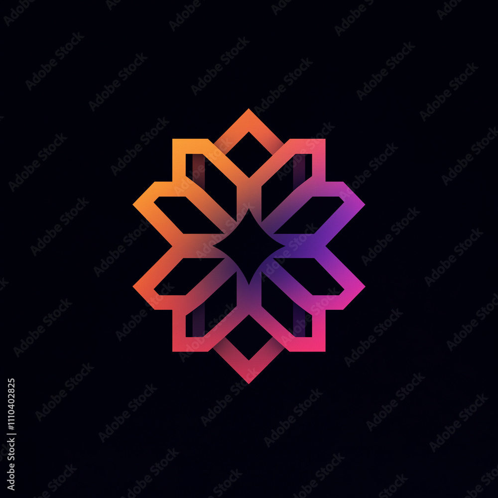 Gradient flower-like geometric pattern on dark background Gradient flower-like geometric pattern on dark background