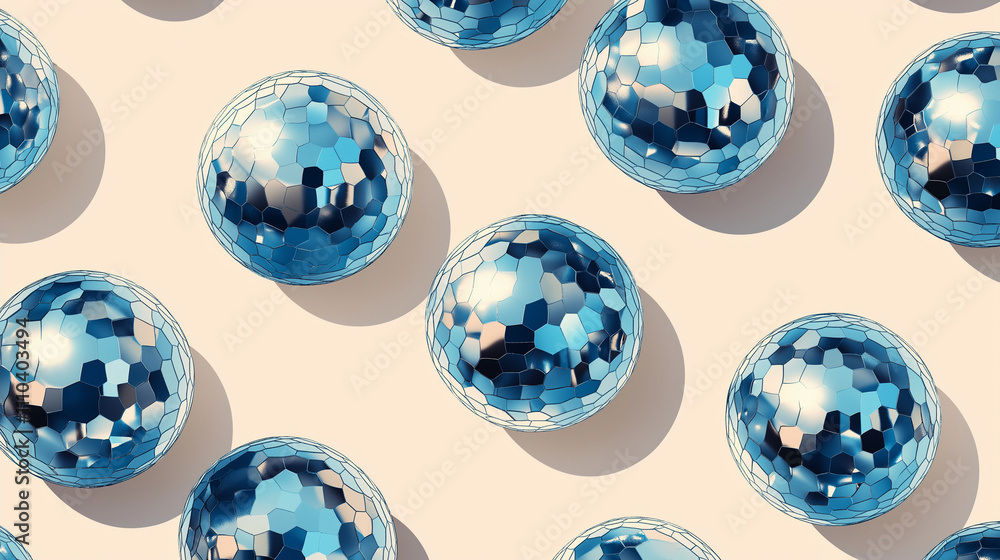 Seamless pattern with disco balls on pastel background Seamless pattern with disco balls on pastel background