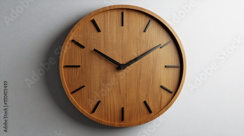 Wallpaper Mural Simple wooden wall clock showing the time. Torontodigital.ca
