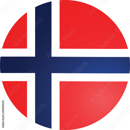 Norway Round Flag Logo Vector