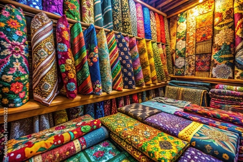 Stunning Panoramic Photography of Vibrant Batik Patterns Showcasing Intricate Designs and Colorful Textiles for Cultural and Artistic Inspiration
